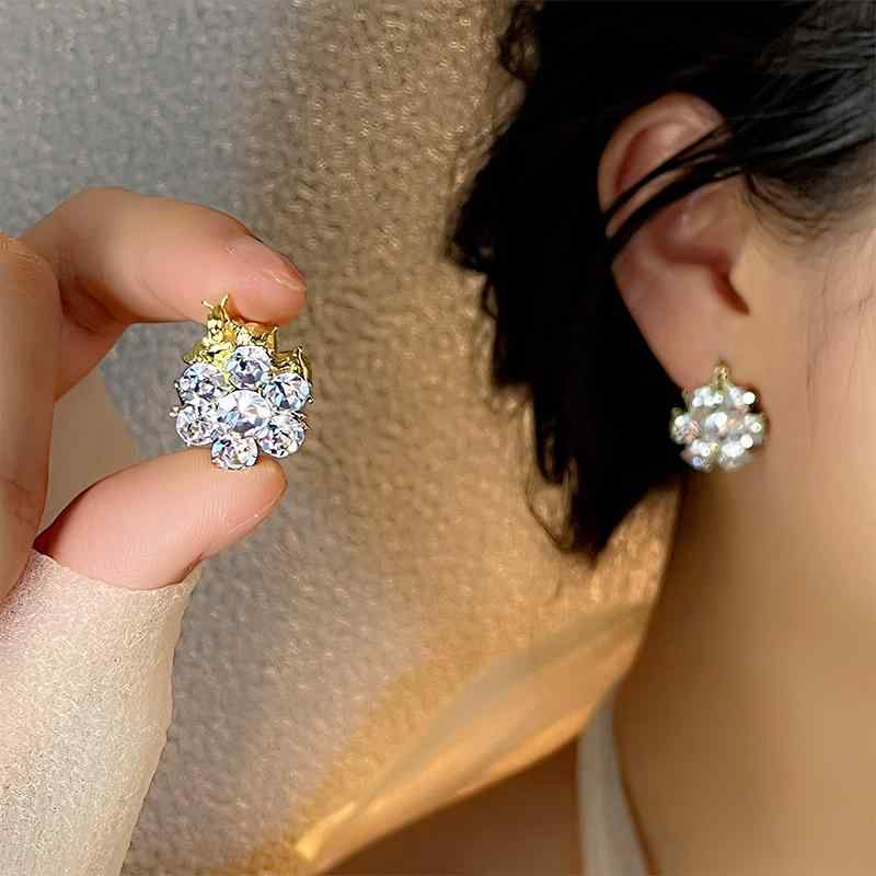 ピアス S925 シルバー ニードル ストーン 両面 フラワー ピアス フラワー レディース ファッション 装飾品 アクセサリー ジュエリー