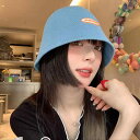 レディース 夏 カジュアル ニット 帽子 ハット フィッシャーマン 日焼け防止 韓国 ブルー 薄手 バケット ハット 大きい 頭囲