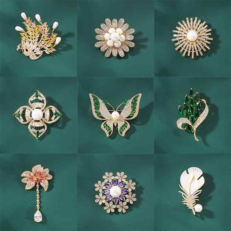 シャツ ブローチ おしゃれ ジルコン ハイエンド 女性 精巧 コサージュ スーツ さまざま ピン バックル