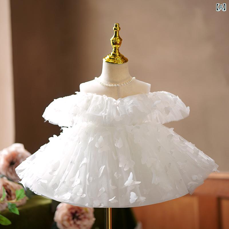 ドレス スカート 発表会 ガールズ プリンセス 子供 ワンショルダー 誕生日 ハイエンド イブニングドレス ピアノ パフォーマンス チュチュ ホスト パフォーマンス 服