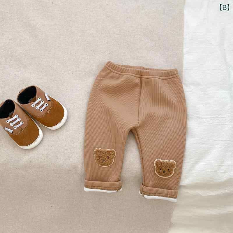 ベビー服 アップリケ パンツ 起毛 秋冬 かわいい キュート ギフト 子供服