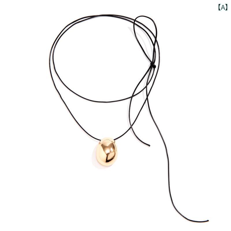 ネックレス アクセサリー ビーチ 水着 エスニック サマーフェス ビキニ ボヘミアン 湾曲 金属 ペンダント ワックス スレッド 女性 アメリカ レトロ ファッション 旅行 写真撮影 ノット ネック