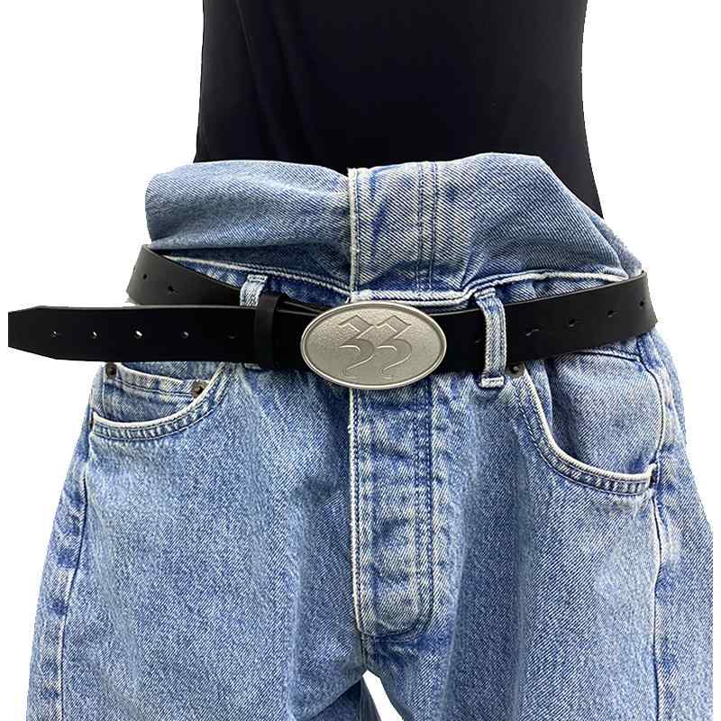 ベルト おしゃれ レディース アクセサリー ライトニング ロゴ ブラック レトロ 装飾 ジーンズ ガードル ユニセックス
