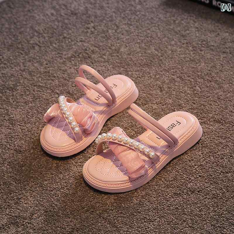 夏 キッズ サンダル 子供 スリッパ 女の子 スタイリッシュ プリンセス シューズ 小さい ホーム 屋内 ソフト ソール 滑り止め アウターウェア