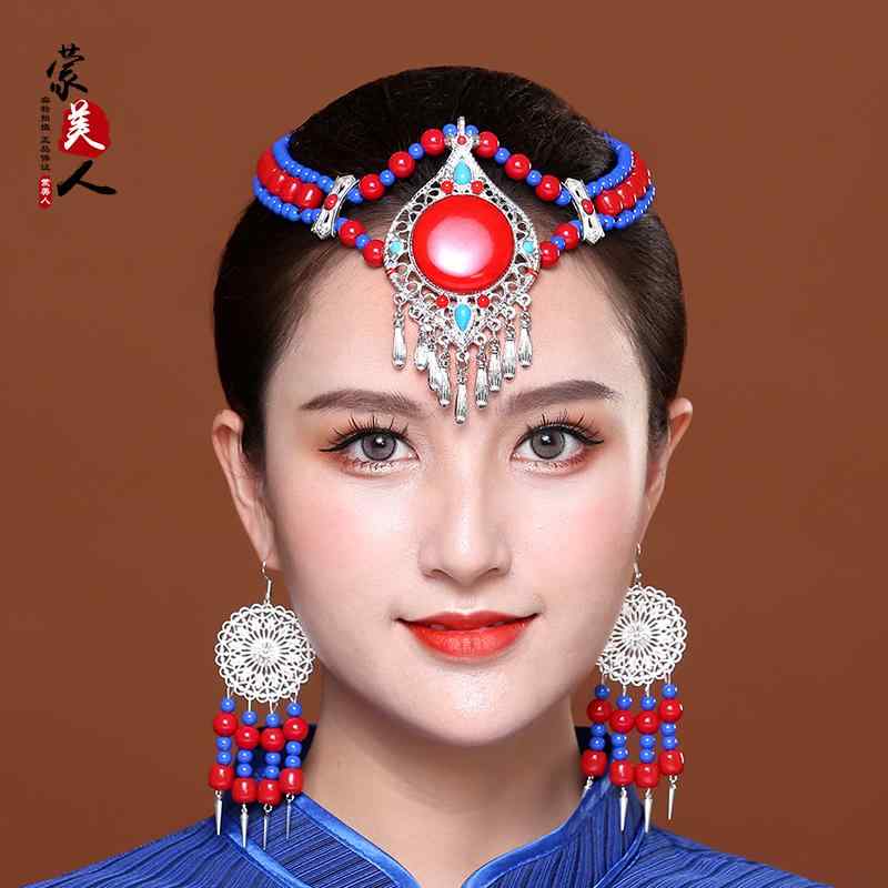 モンゴル ダンス パフォーマンス 頭飾り ピアス イヤリング レディース 少数 民族 ヘア アクセサリー ..