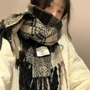 レディース 秋 冬 マフラー おしゃれ 防寒 韓国 チェック柄 タッセル スカーフ ハイエンド ショール 暖かい ネック スカーフ