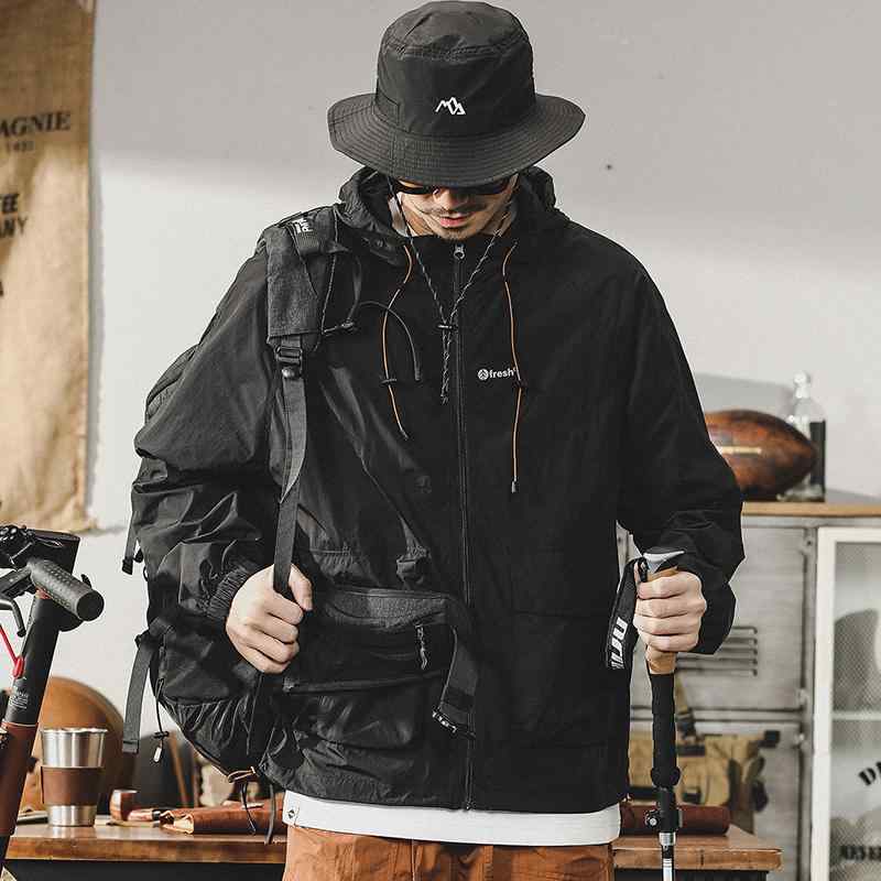 メンズ ウィンドブレーカー UPF50 日焼け防止服 サンテクト 夏 アメリカ アウトドア 旅行 乗馬 釣り ジ..