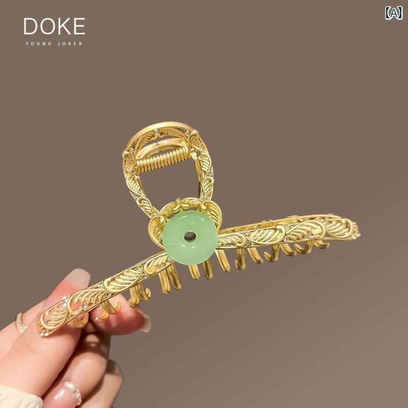 樂天商城 - レディース アクセサリー ヘア レトロ 玉髄 安全 バックル 大型 グラブ クリップ 中華風 後頭部 サメ ハイエンド 帽子