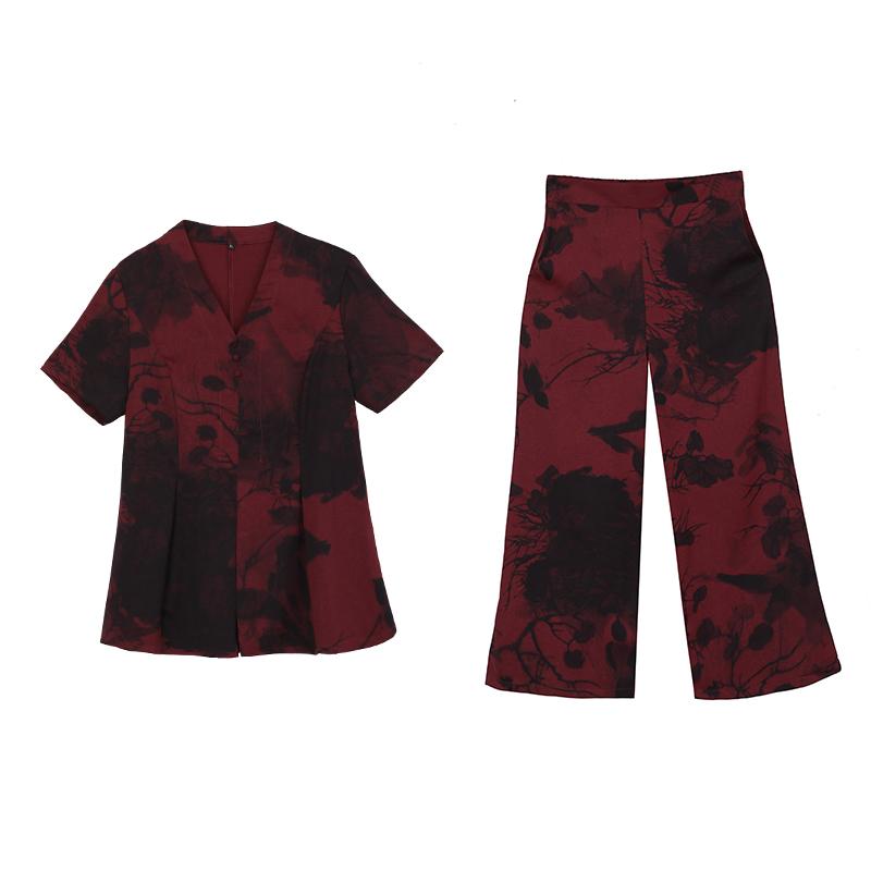 レディース ファッション スーツ セットアップ トップス ロング パンツ ズボン カジュアル レディース スリム 半袖 セット 夏