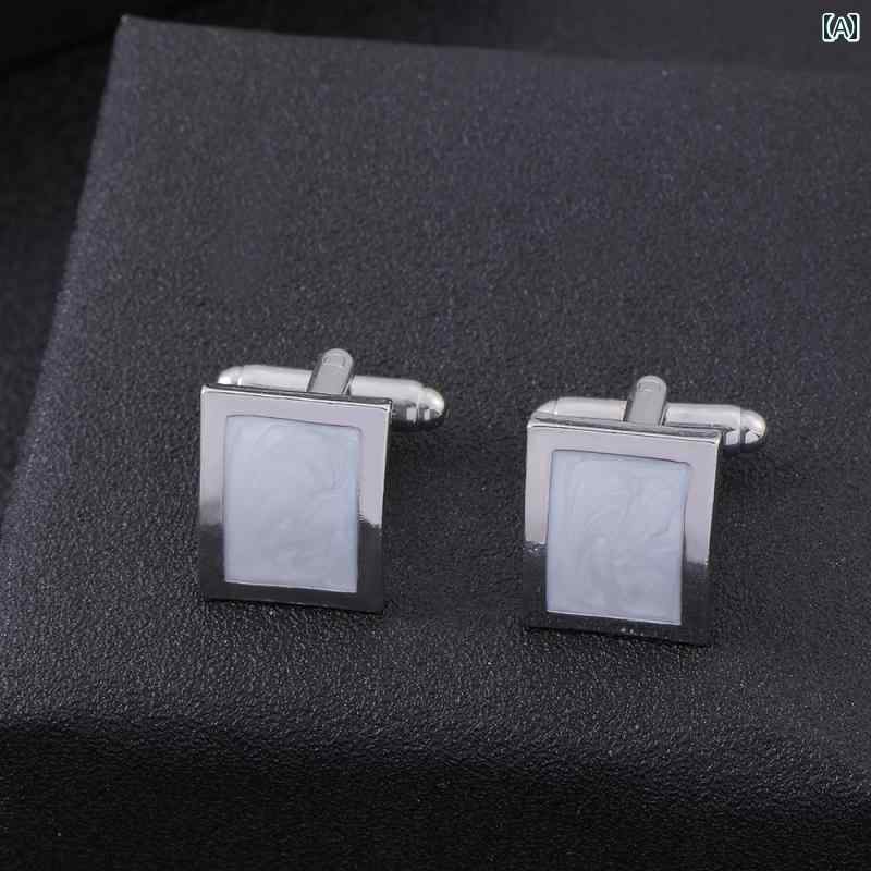 メンズ アクセサリー カフス ボタン おしゃれ カフリンクス アメリカ ファッション ビジネス フォーマル シャツ 袖 爪 シンプル 合金 スクエア カフ 衣類