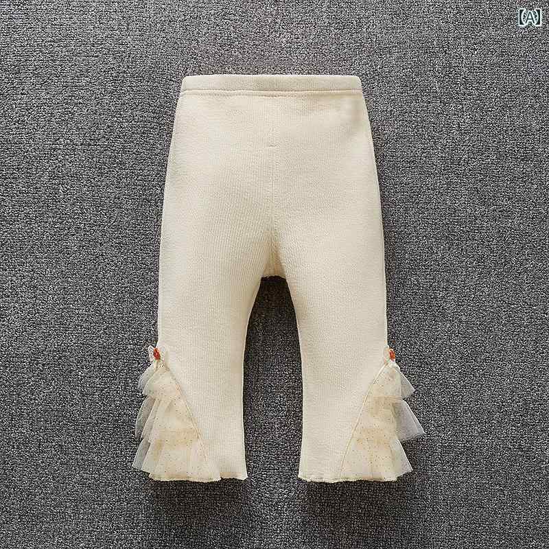 パンツ レギンス ベビー服 幼児 女の子用 ハイウエスト マイクロフレア 九分丈 伸縮性 快適 女の子用 ..