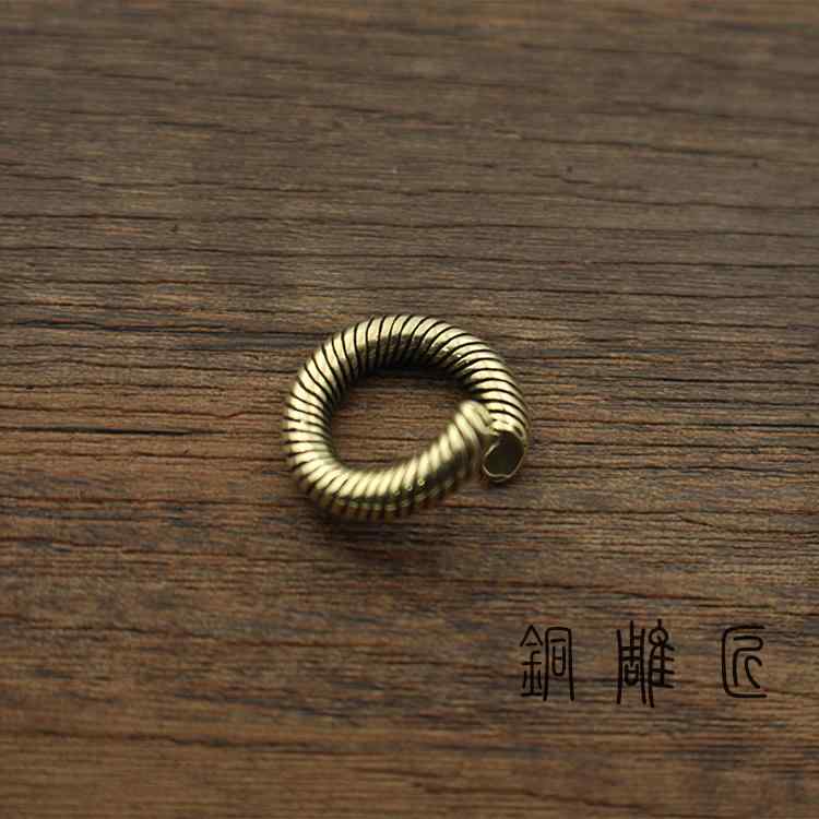 中国風 アクセサリー 銅 彫刻 真鍮 ツイスト 柄 キーリング 銅リングバックル セパレートリング diyハードウェア アクセサリー