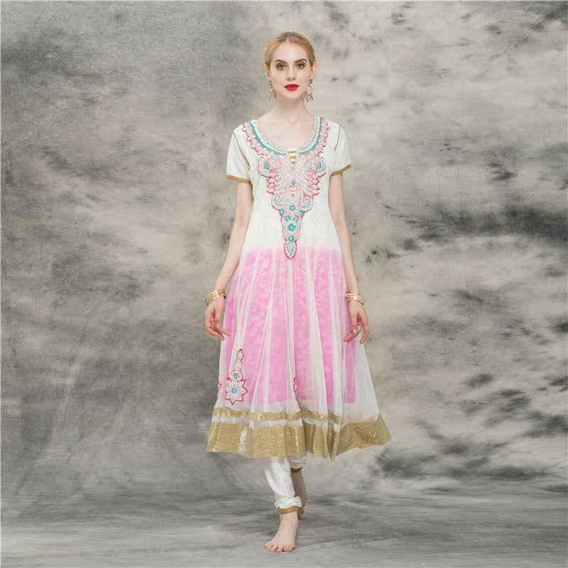 民族衣装 インド ダンス 練習着 パフォーマンス ウェア レディース 伝統 エスニック メッシュ スイング..