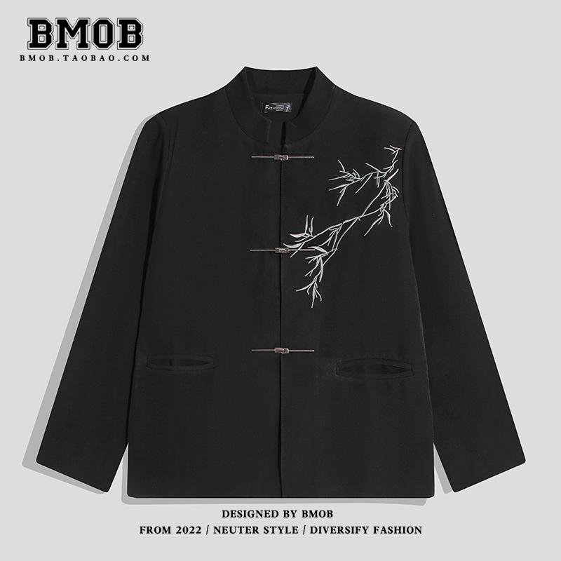 ジャケット チャイニーズ スタイル メンズ 中国 スーツ 刺繍 竹 金属 バックル 中華風 チュニック スーツ 唐 スーツ(4.0)