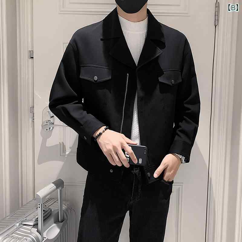 メンズ ファッション トップス アウター ジャケット キューバ カラー 春 紳士服 豪華 ワークジャケット メンズ