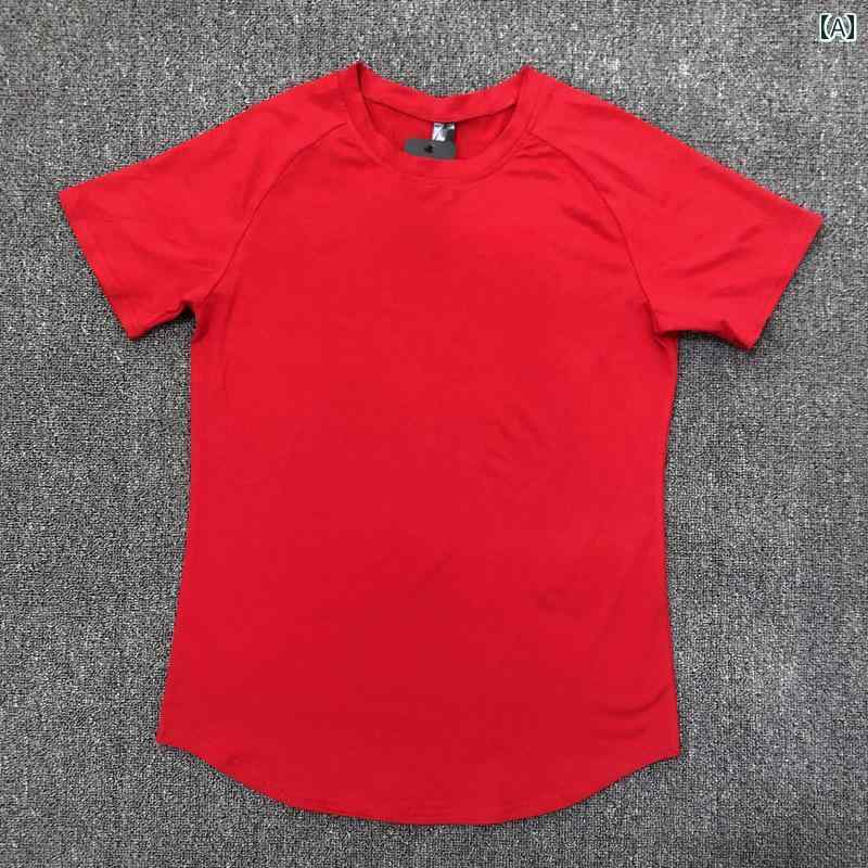 メンズ 夏 トップス シャツ 無地 シンプル ラウンドネック スポーツ 半袖 T スリム 多目的 男性