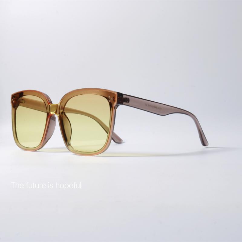 サングラス おしゃれ スクエア ラージ フレーム ワンピース サンセット カラー サングラス 春夏秋 紫外..