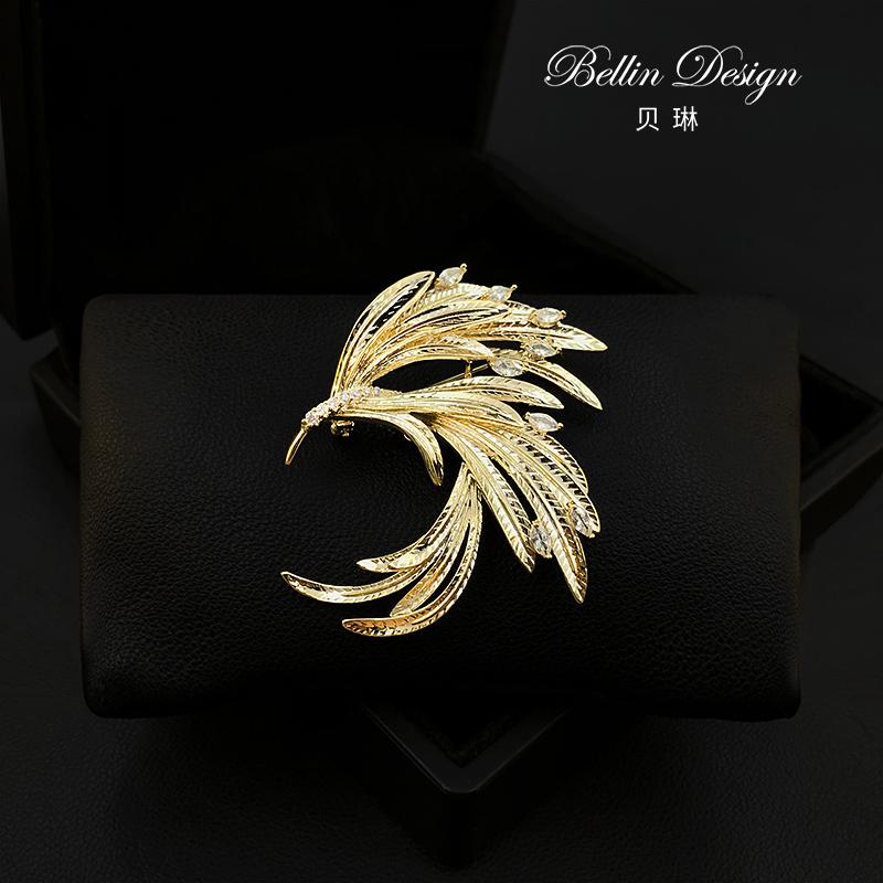 ジャケット ブローチ おしゃれ ゴールデンフェニックス 女性 ハイエンド スーツ カーディガン セーター コサージュ