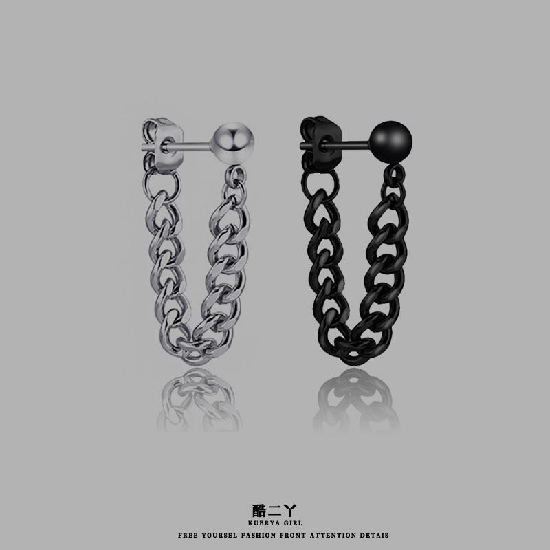 チェーン ピアス メンズ レディース 褪せにくい シンプル チタン