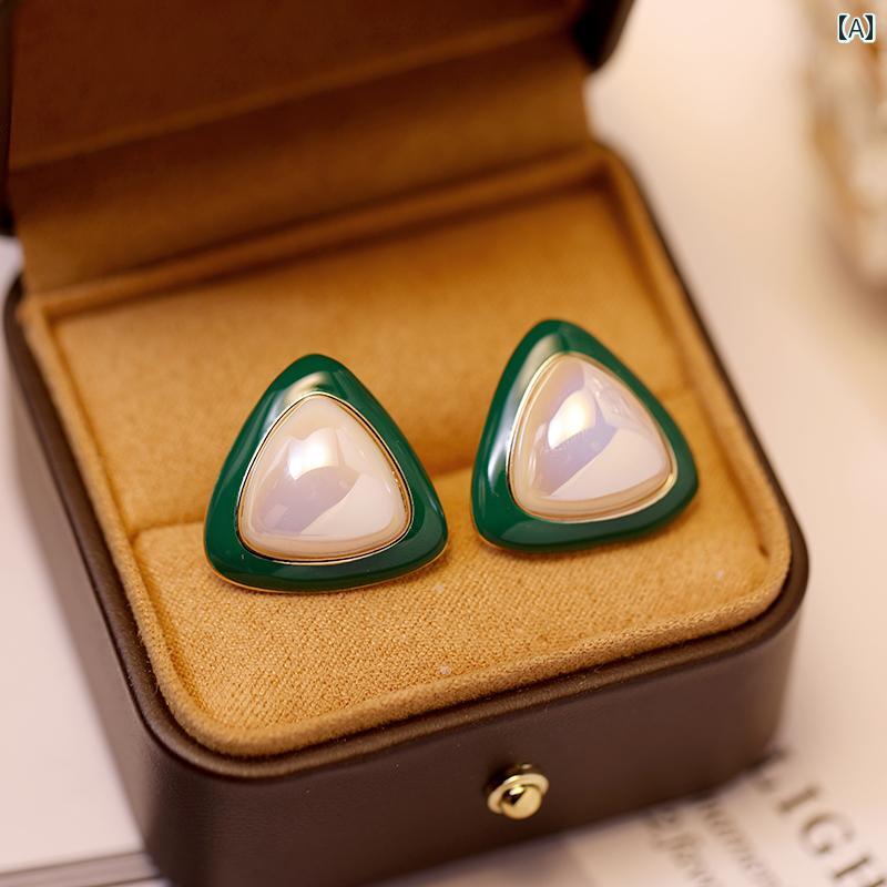 ピアス レディース アクセサリー ジュエリー パール スタッド スター リング シルバー グリーン 秋冬 耳飾り