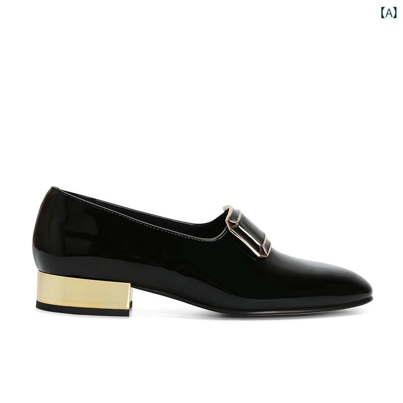 ローファー ヒール レディース シューズ ファッション シンプル カジュアル レジャー 通勤 通学 デイリー マルチシーン(4)