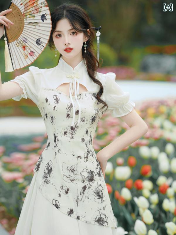 ドレス チャイナドレス 大人 フェアリー 上品 シンプル 華やか きれいめ パーティ ウェディング セレモニー レディース 夏