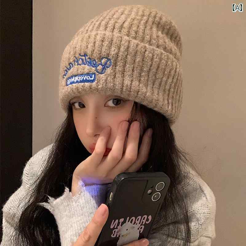 帽子 カジュアル 秋冬 暖かい レディース 屋外 ウール 韓国 耳保護 ニット ヘッド ショー かわいい おしゃれ