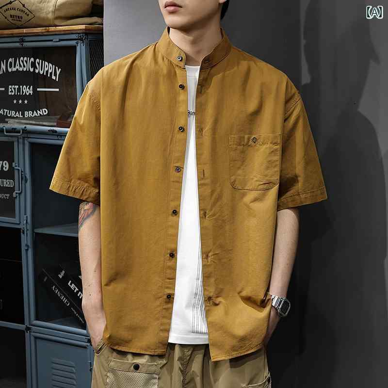 メンズ トップス シャツ アウトドア 紳士服 メンズ シャツ 夏 半袖 通気性 クール カジュアル 半袖 アメリカン カジュアル