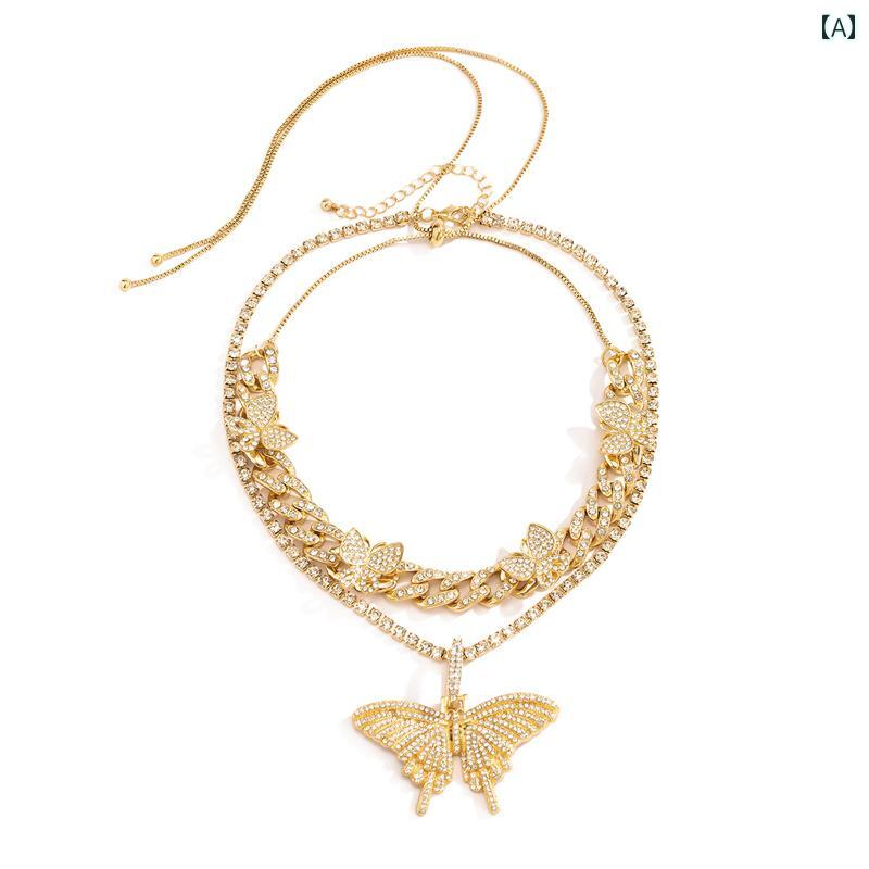 メンズ レディース 蝶 ネックレス アクセサリー おしゃれ 豪華感 煌やか デート ペア イベント フェス パーティ パフォーマンス ダンス コスチューム ステージ 衣装 クラブ 映え