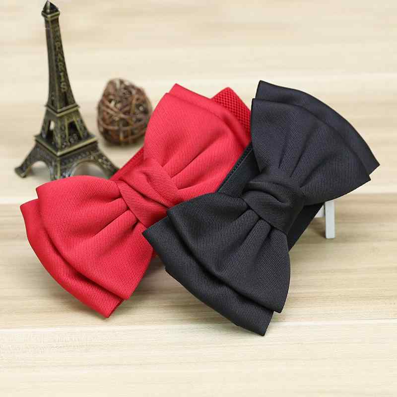 ドレス レディース カジュアル ベルト おしゃれ 韓国 リボン 弾性 ベルト 装飾 弾性 黒 ガードル ファッション