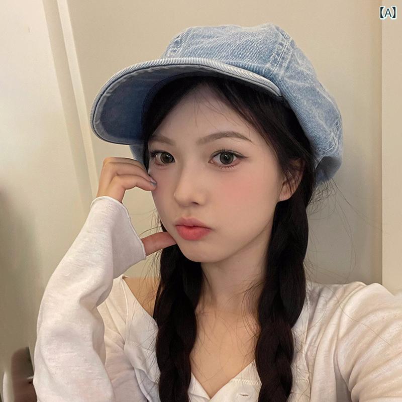 レディース 夏 キャスケット帽 おしゃれ カウボーイ ベレー 帽 大きい 頭囲 レトロ 画家 ひさし キャッ..