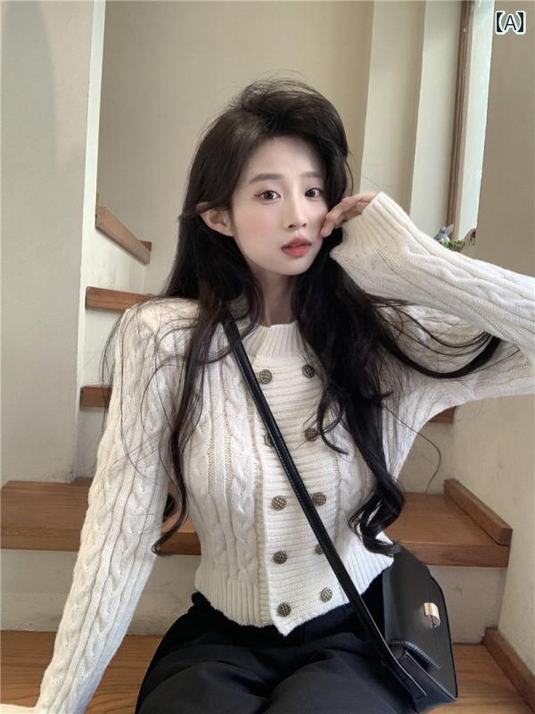 レディース セーター おしゃれ ハイエンド ソフト ワックス ショート ツイスト ジャケット 秋冬 厚手 優しい ニットカーディガン トップス