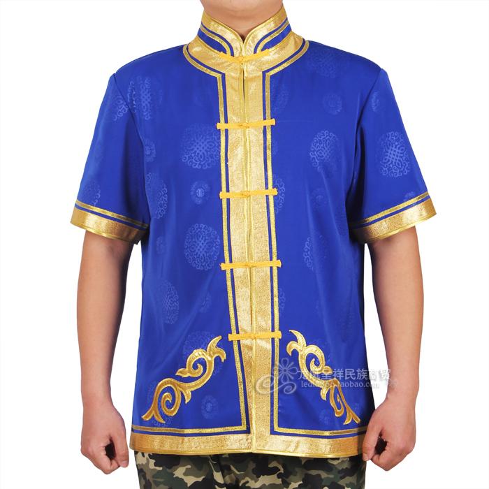 モンゴル風 半袖 メンズ 作業着 モンゴル ローブ モンゴル レストラン スタッフ 服 夏