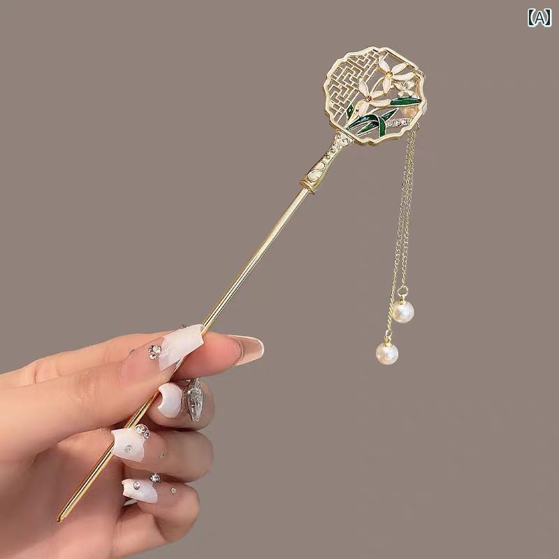 タッセル かんざし おしゃれ 髪飾り 古風 レトロ 女性用 ハイエンド ヘアピン 中華風 現代 チャイナ ドレス