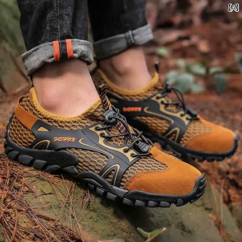 メンズ 夏 暑い 日 用 滑り止め フィッシング シューズ ウェーディング用 アウトドア メッシュ サンダ..