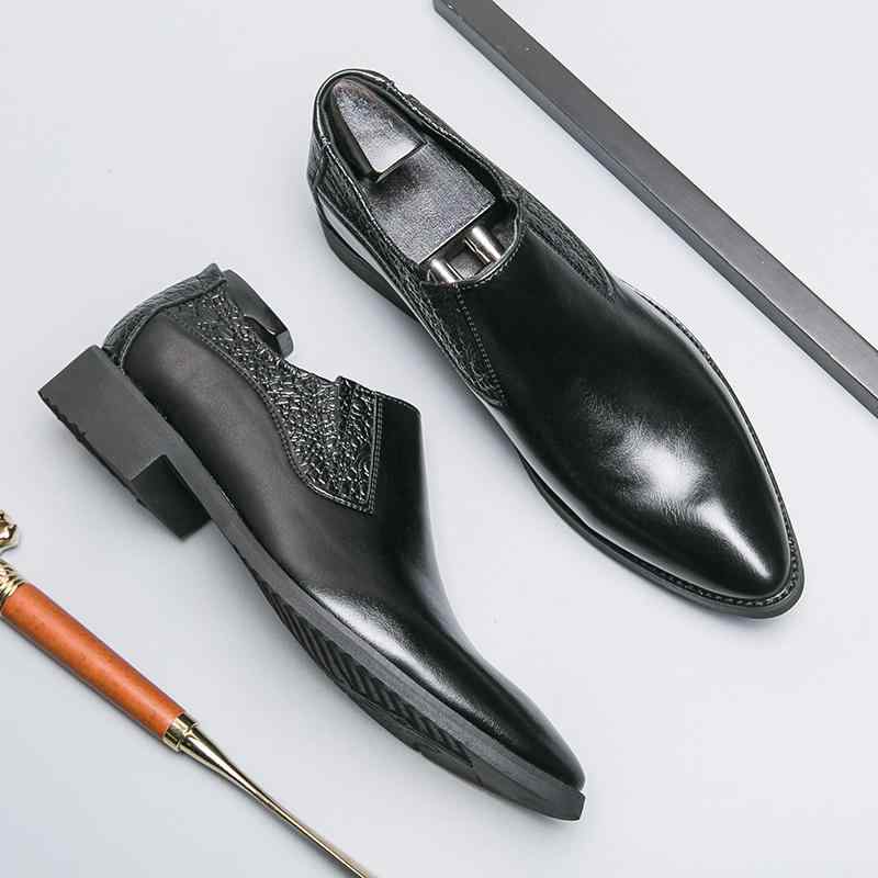 メンズ 夏 カジュアル フォーマル 革靴 紳士靴 レザー シューズ ポインテッドトゥ ビジネス ブラック スリッポン 通気性 結婚式