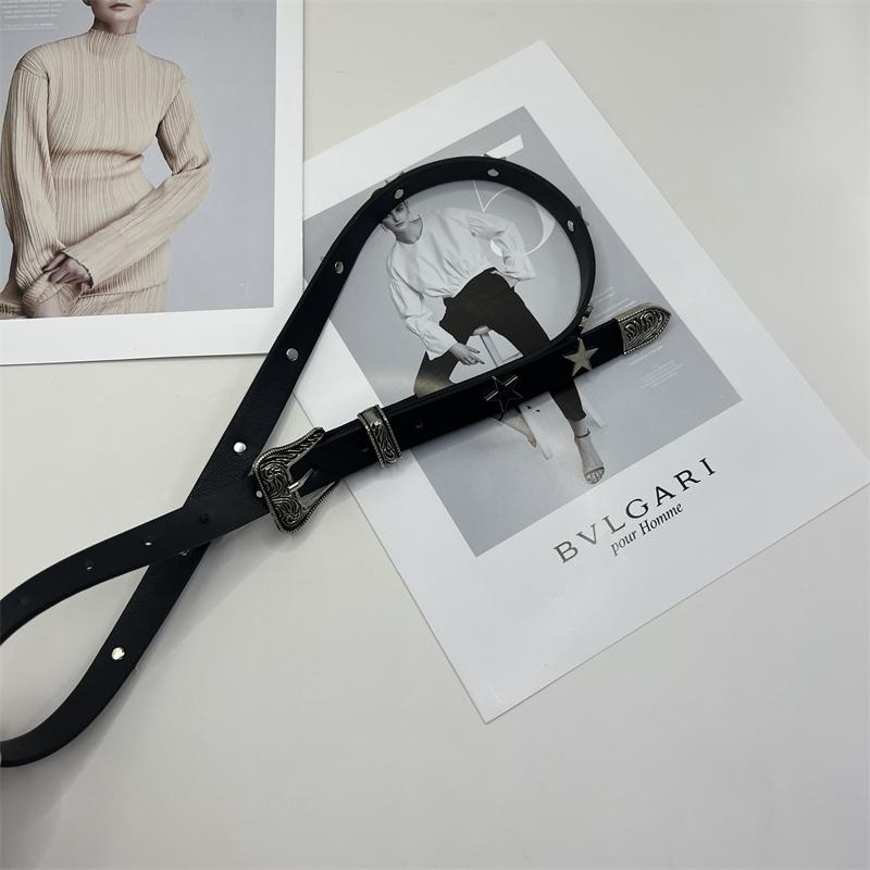 レディース カジュアル ジーンズ ベルト スター ベルト アメリカン レトロ ハイエンド ベルト 装飾 ジーンズ