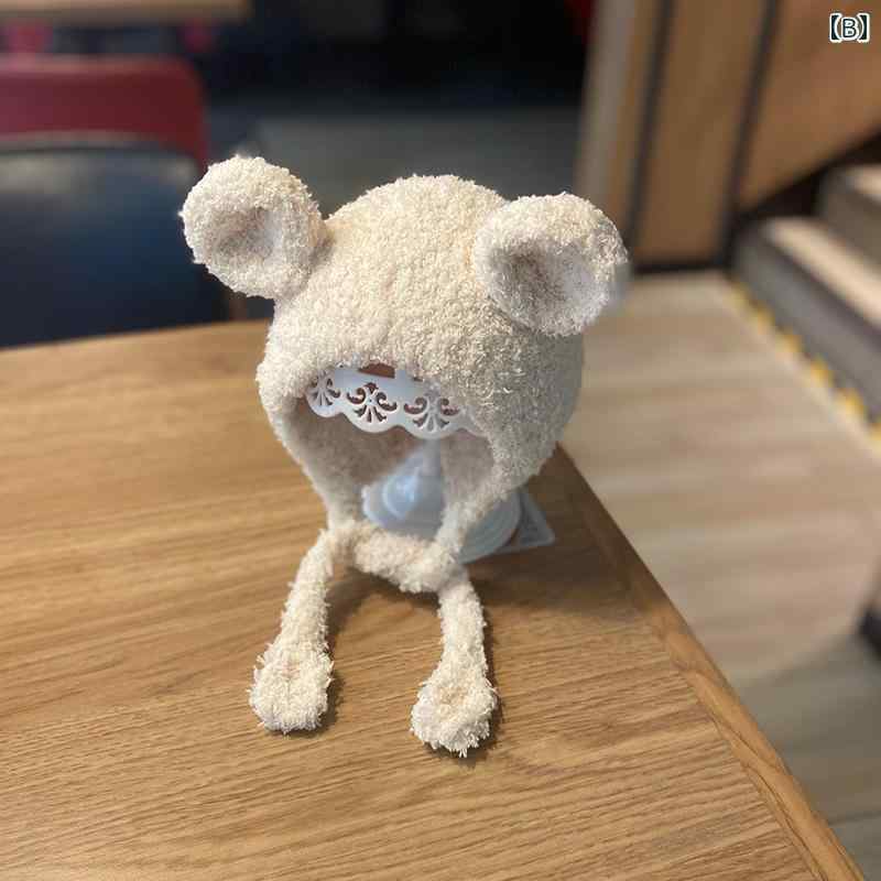 キッズ 帽子 かわいい 新生児用 赤ちゃん 秋冬 幼児 ウール 女児 赤ちゃん用 キュート 耳保護 暖かい