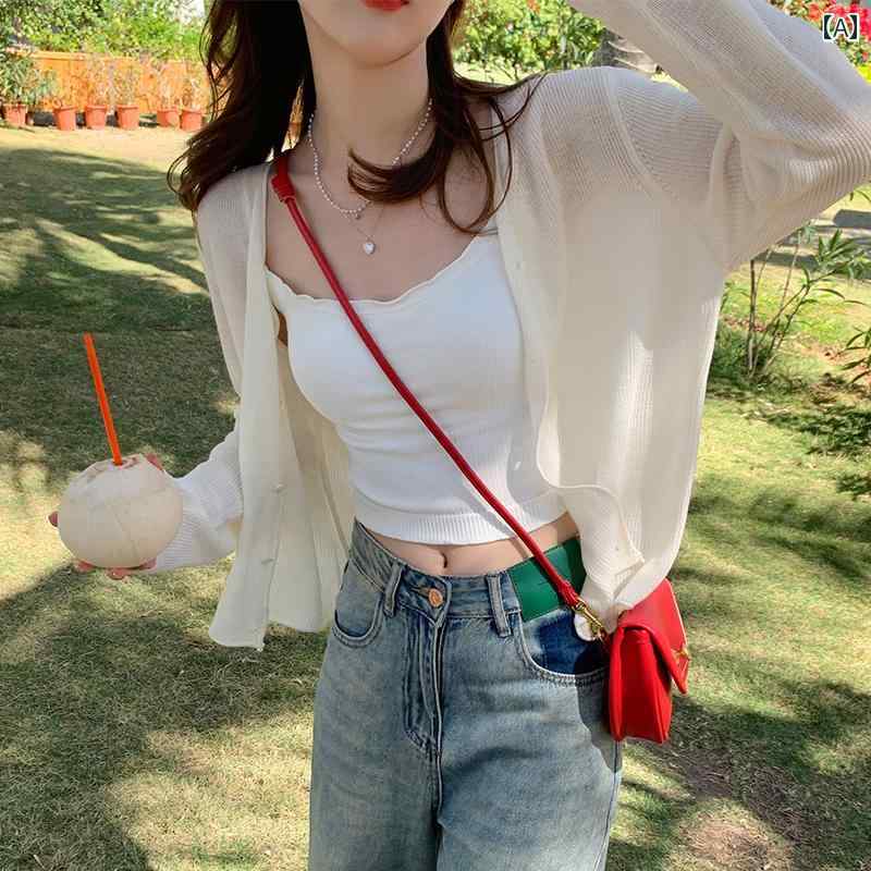 レディース サスペンダー スカート ブラウス 薄手 日焼け防止 カーディガン サマー ショール フレンチ チョッキ 冷感 チュール ジャケット