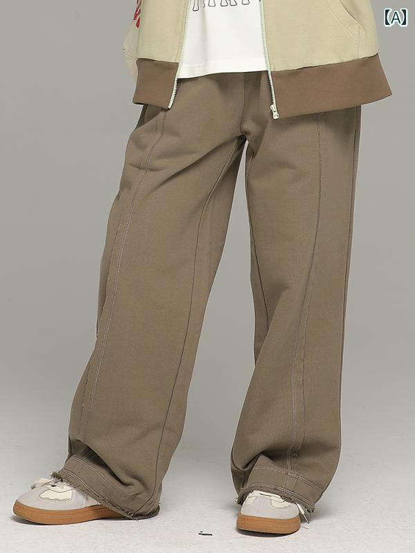 パンツ カジュアル 子供服 ボトムス ナチュラル 動きやすい キッズ 女の子 春秋 子供 秋 ストレート ドレープ ブラウン