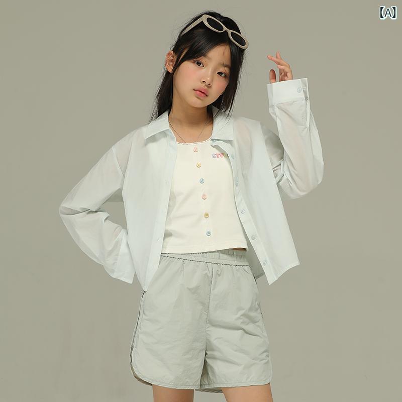 トップス シャツ 子供服 おしゃれ ナチュラル 普段着 キッズ 小さい 女の子 夏 薄手 ミント グリーン ..