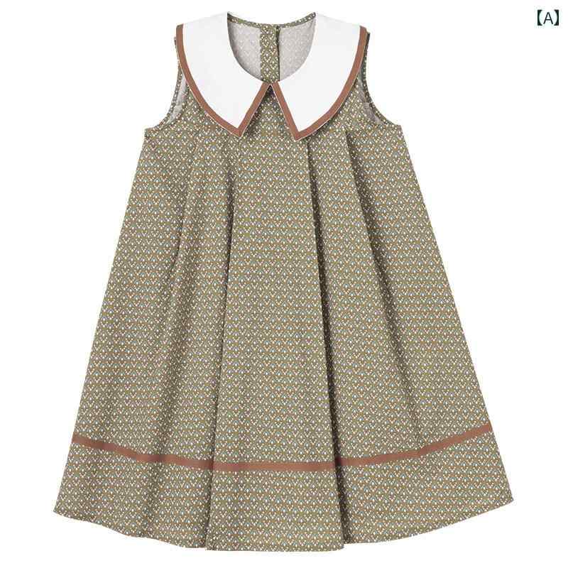 Other - ドレス ワンピース キッズ かわいい ナチュラル 子供服 夏 クール コントラスト 大きい 親子 ノースリーブ カジュアル 花柄 女性