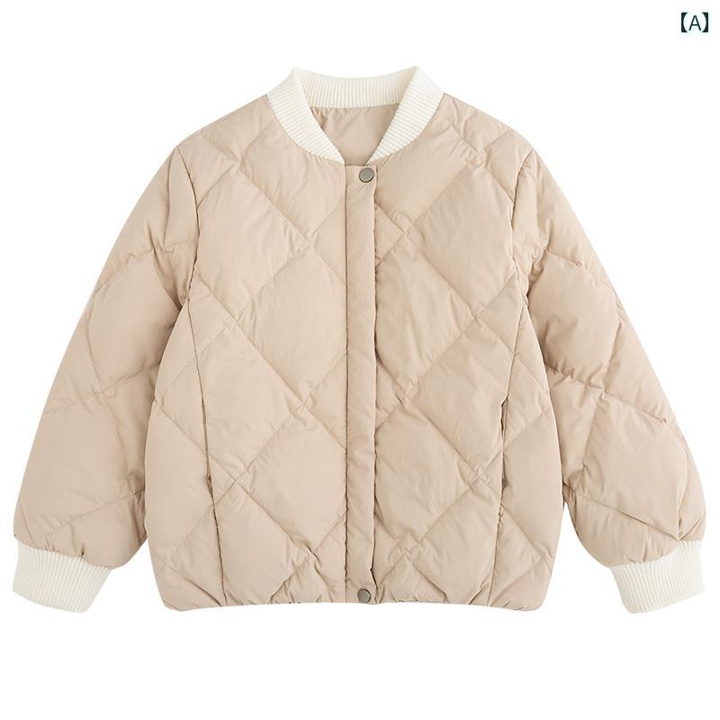 其它 - トップス ジャケット 子供服 アウター カジュアル シンプル 普段使い キッズ 冬 男の子 女の子 野球 ユニフォーム 90 ホワイトダックダウン 暖かい ダウン 子供 ジッパー