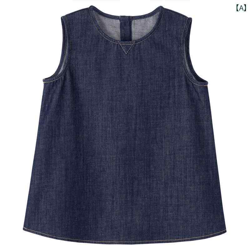トップス デニムシャツ キッズ カジュアル おしゃれ ナチュラル 子供服 夏 薄手 綿 ベビー 夏服 女の子 デニム ベスト アウターウェア
