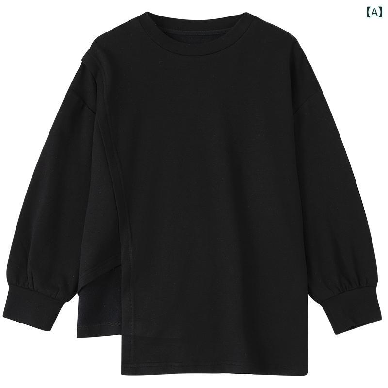 トップス シャツ 子供服 おしゃれ ナチュラル 普段着 キッズ 冬 子供 黒 ラウンドネック スプライシング スウェットシャツ 親子 カジュアル 長袖 肌に優しい