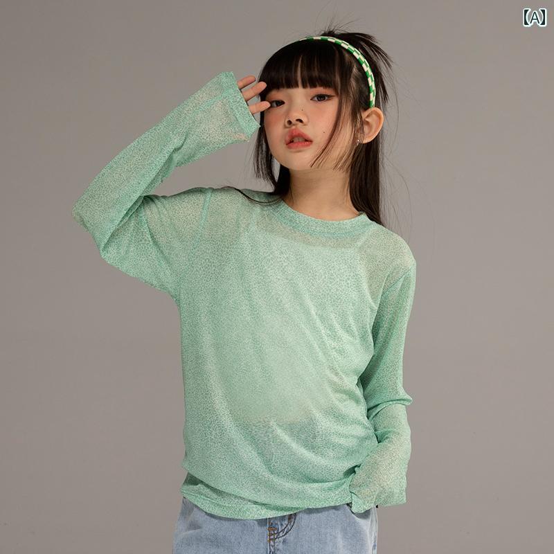 トップス シャツ 子供服 おしゃれ ナチュラル 普段着 キッズ 小さい 女の子 日焼け防止 服 軽量 夏服 子供用 夏 メッシュ Tシャツ 大きい 子供用