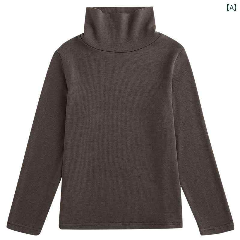 トップス 子供服 おしゃれ ナチュラル 普段着 キッズ 秋 メンズ レディース スリムフィット 弾性 長袖 ハイネック 底 Tシャツ パイル カラー