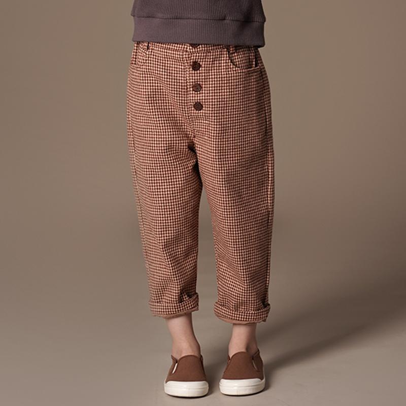 パンツ カジュアル 子供服 ボトムス ナチュラル 動きやすい キッズ 秋 男の子 女の子 親子 暖かい レトロ チェック柄 ベビー ストレート ロング