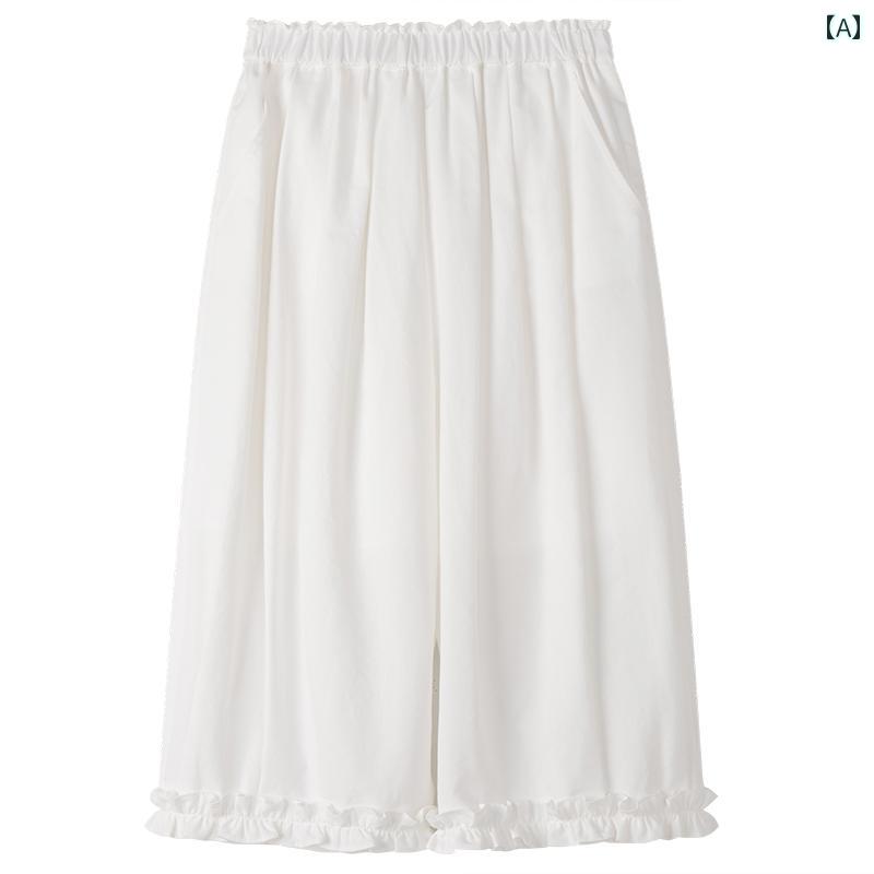 パンツ カジュアル 子供服 ボトムス ナチュラル 動きやすい キッズ 白 ハイエンド 耳 裾 クロップドパンツ 女の子 夏