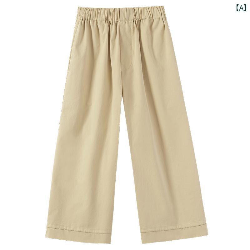 パンツ カジュアル 子供服 ボトムス ナチュラル 動きやすい キッズ 夏 ゆったり 快適 3 分 男の子 女の子 ワイド レッグ オールコットン 薄手